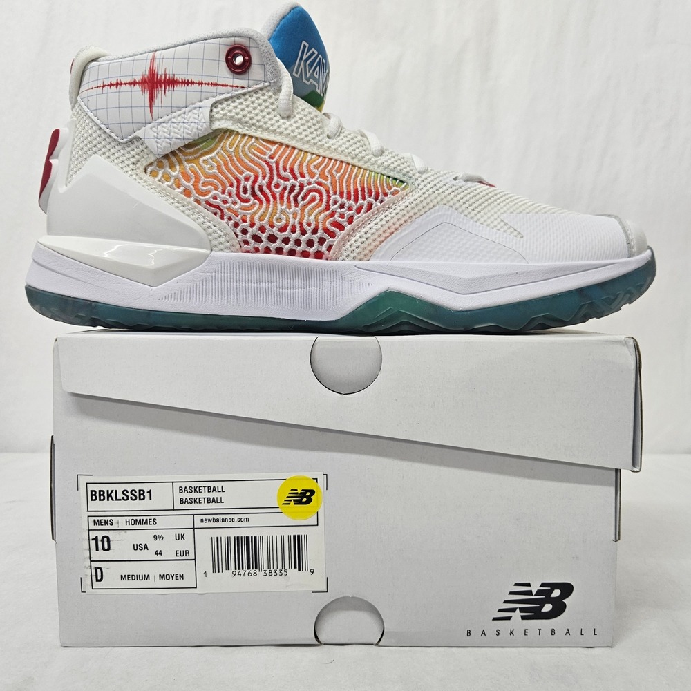 New Balance Kawhi Seismic Moment Basketball Shoe BBKLSSB1 White Blue Men Size 10